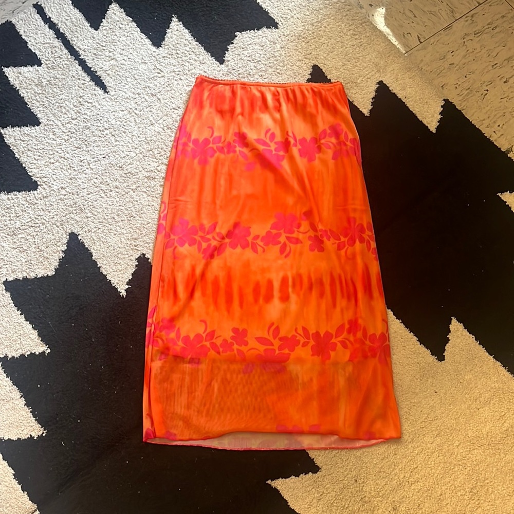 90’s Inspired Hawaiian Midi Skirt Size XS/S